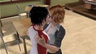 This sexy shemal whore gets stuffed on a 3D desk porn video