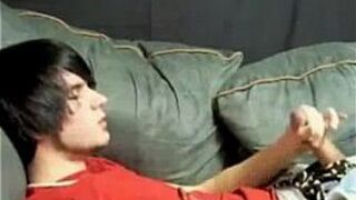Sexy emo boyfriend covered in cum porn video